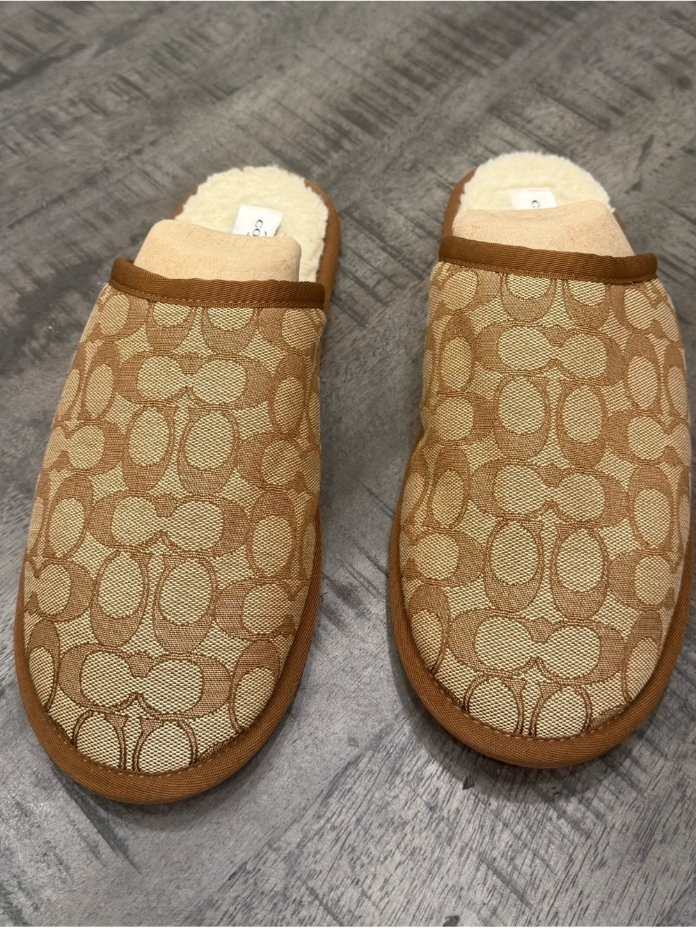 Coach Tan Shearling-Lined Slip-On Slipper - Picture 7 of 7